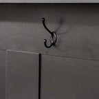 Farmhouse Hall Tree with Wood Grain Bench, Hooks and Bottom Cabinets