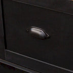 Farmhouse Hall Tree with Wood Grain Bench, Hooks and Bottom Cabinets