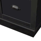 Farmhouse Hall Tree with Wood Grain Bench, Hooks and Bottom Cabinets