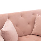 Pink 62.2 Upholstered Chaise Lounge Chair with Iron Legs