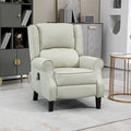 Massage Linen Recliner Chair with Heat,Footrest and Side Pocket