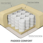 Massage Linen Recliner Chair with Heat,Footrest and Side Pocket