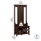 Key West Hall Tree with Shoe Storage Bench by Bush Furniture