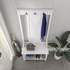 Key West Hall Tree with Shoe Storage Bench by Bush Furniture