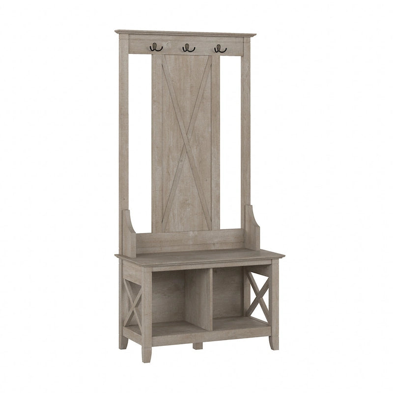 Key West Hall Tree with Shoe Storage Bench by Bush Furniture