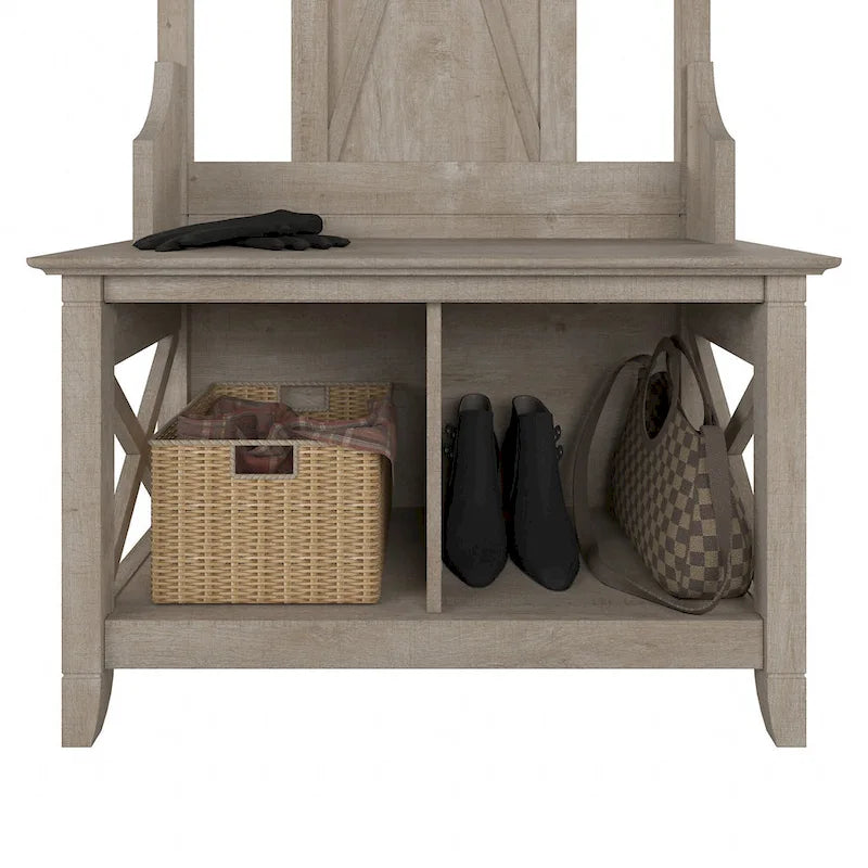 Key West Hall Tree with Shoe Storage Bench by Bush Furniture