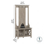 Key West Hall Tree with Shoe Storage Bench by Bush Furniture