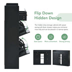 Modern Tipping Bucket Shoe Cabinet with 4 Flip Drawers, Multifunctional 2-Tier Shoe Storage Organizer with Drawers