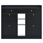 Modern Tipping Bucket Shoe Cabinet with 4 Flip Drawers, Multifunctional 2-Tier Shoe Storage Organizer with Drawers