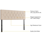 Upholstered Headboard, Diamond Tufted Adjustable Headboard from 39.8 to 49.8, Queen Headboard/ King Headboard