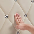 Upholstered Headboard, Diamond Tufted Adjustable Headboard from 39.8 to 49.8, Queen Headboard/ King Headboard