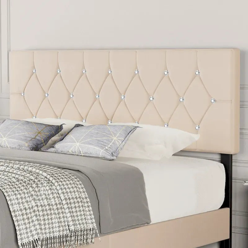 Upholstered Headboard, Diamond Tufted Adjustable Headboard from 39.8 to 49.8, Queen Headboard/ King Headboard