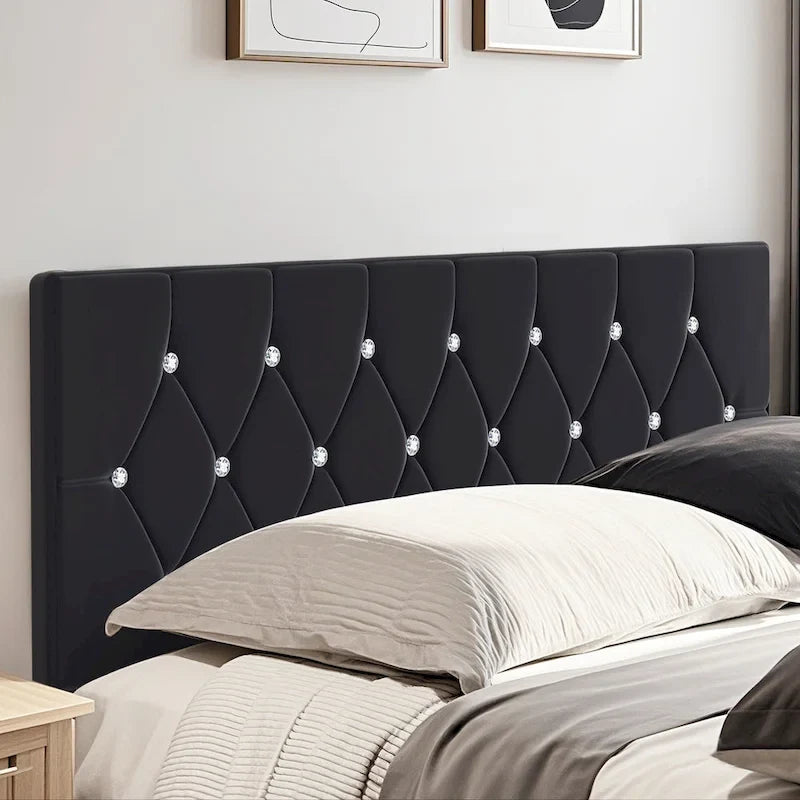 Upholstered Headboard, Diamond Tufted Adjustable Headboard from 39.8 to 49.8, Queen Headboard/ King Headboard