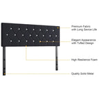 Upholstered Headboard, Diamond Tufted Adjustable Headboard from 39.8 to 49.8, Queen Headboard/ King Headboard