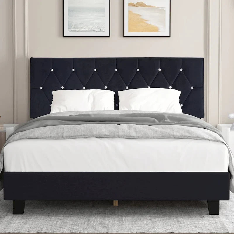 Upholstered Headboard, Diamond Tufted Adjustable Headboard from 39.8 to 49.8, Queen Headboard/ King Headboard