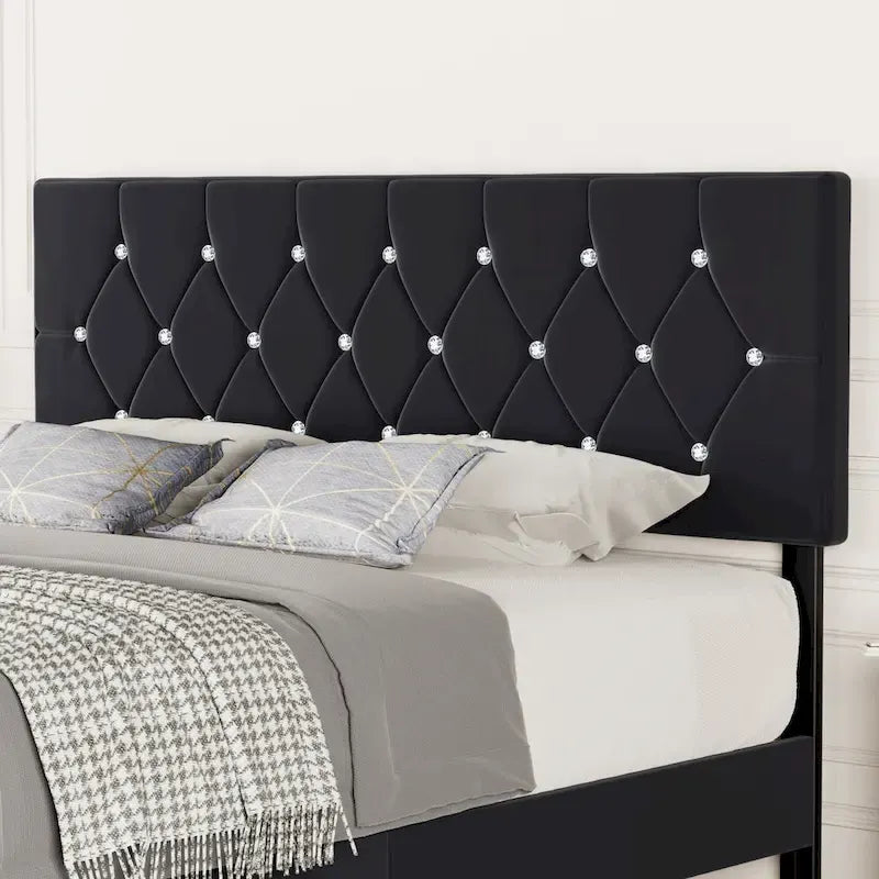 Upholstered Headboard, Diamond Tufted Adjustable Headboard from 39.8 to 49.8, Queen Headboard/ King Headboard