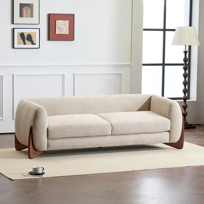 Alma Upholstered Boucle 3-Seat Sofa by Christopher Knight Home