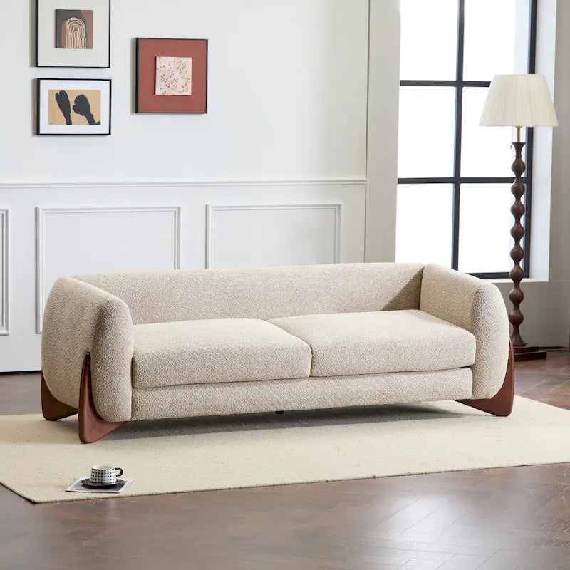 Alma Upholstered Boucle 3-Seat Sofa by Christopher Knight Home
