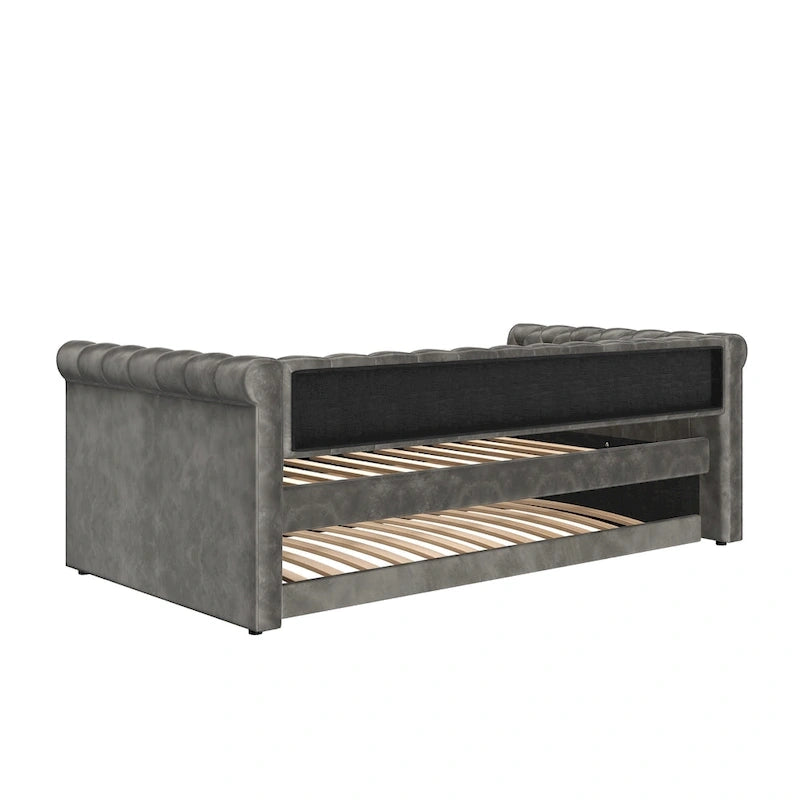 Christopher Knight Home - Augusta Velvet Upholstered Tufted Daybed with Trundle Design