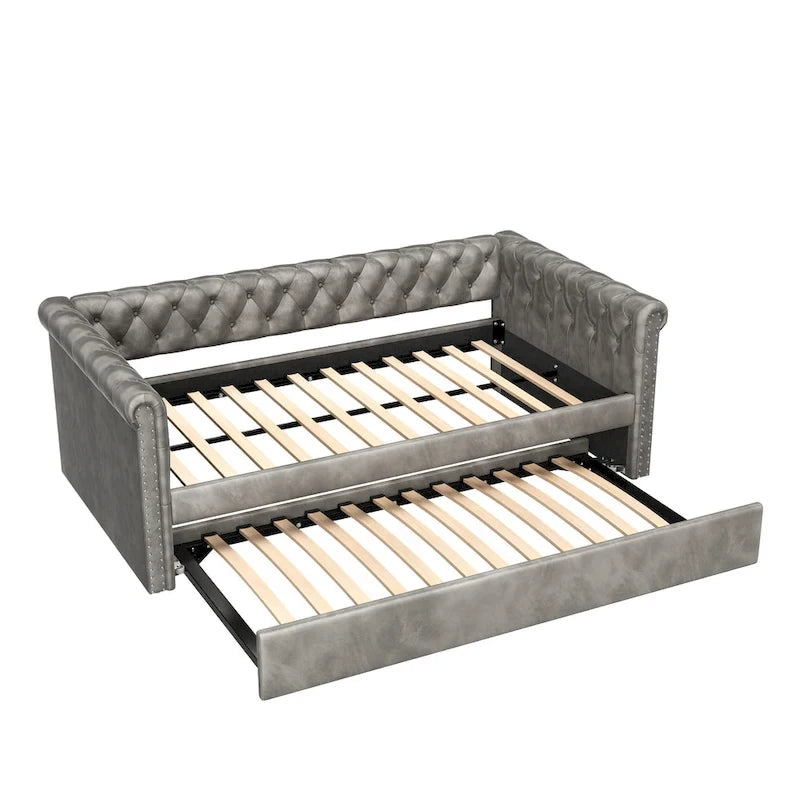 Christopher Knight Home - Augusta Velvet Upholstered Tufted Daybed with Trundle Design