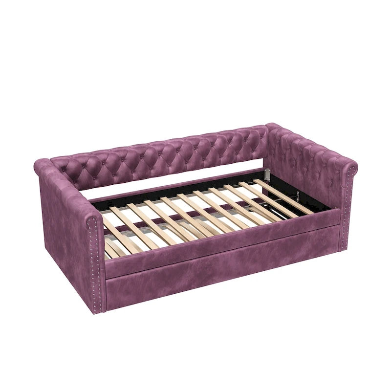 Christopher Knight Home - Augusta Velvet Upholstered Tufted Daybed with Trundle Design