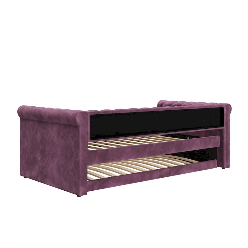 Christopher Knight Home - Augusta Velvet Upholstered Tufted Daybed with Trundle Design