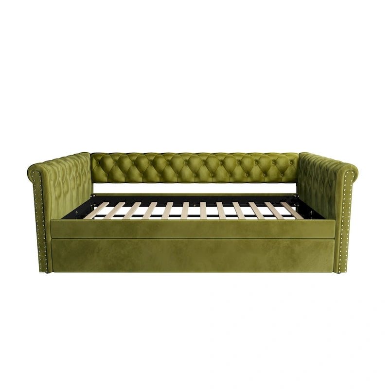 Christopher Knight Home - Augusta Velvet Upholstered Tufted Daybed with Trundle Design