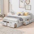 Full Size Platform Bed with 6 Storage Drawers