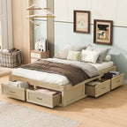 Full Size Platform Bed with 6 Storage Drawers