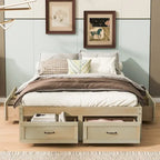 Full Size Platform Bed with 6 Storage Drawers