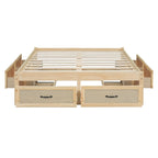 Full Size Platform Bed with 6 Storage Drawers