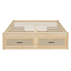 Full Size Platform Bed with 6 Storage Drawers