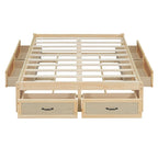 Full Size Platform Bed with 6 Storage Drawers