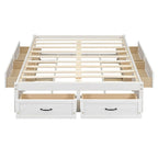 Full Size Platform Bed with 6 Storage Drawers