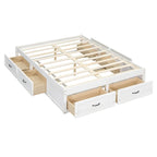 Full Size Platform Bed with 6 Storage Drawers