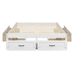 Full Size Platform Bed with 6 Storage Drawers