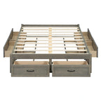 Full Size Platform Bed with 6 Storage Drawers
