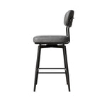 360 Swivel Bar Stools Set of 2 - Leather Upholstered Counter Height Stools with Iron Base for Kitchen Island & Office