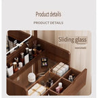 (48cm)3 in 1 Vanity Desk with Plip Top Mirror,Small Make Up Vanity Set with Glass Desktop,Compact Makeup Vanity with 3 Drawers