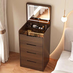 (48cm)3 in 1 Vanity Desk with Plip Top Mirror,Small Make Up Vanity Set with Glass Desktop,Compact Makeup Vanity with 3 Drawers