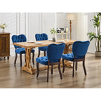 Dining Chairs Set of 2, Soft Tufted Accent Chairs Side Chairs with Wooden Legs, Velvet Upholstered Dining Room Chair