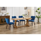 Dining Chairs Set of 2, Soft Tufted Accent Chairs Side Chairs with Wooden Legs, Velvet Upholstered Dining Room Chair