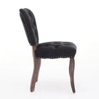 Dining Chairs Set of 2, Soft Tufted Accent Chairs Side Chairs with Wooden Legs, Velvet Upholstered Dining Room Chair