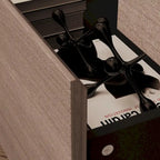 Dresser Sideboard with Wood Grain Drawers and Black Cabinet Wide Organizer for Hallway, Office, or Closet