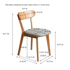 (Set of 4 pcs) Dining Chair Wooden FAS Grade Oak Natural Wood Made in North America 100% Dirt-free