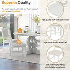 Retro Functional Dining Set Extendable Dining Table and Chair Sets with Removable Folding Plates for Dining Room and Kitchen