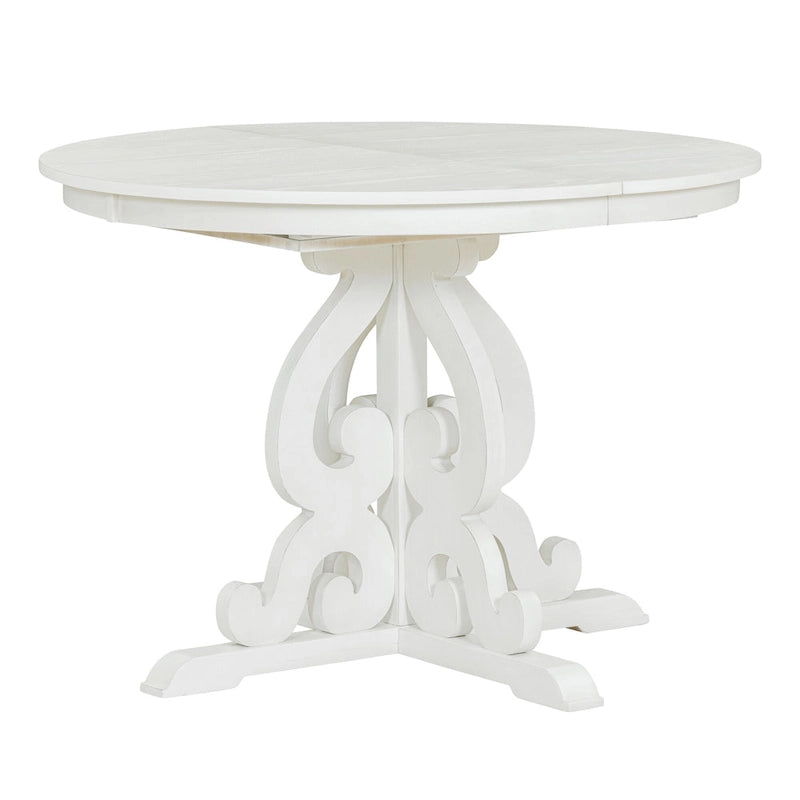 Retro Functional Dining Set Extendable Dining Table and Chair Sets with Removable Folding Plates for Dining Room and Kitchen