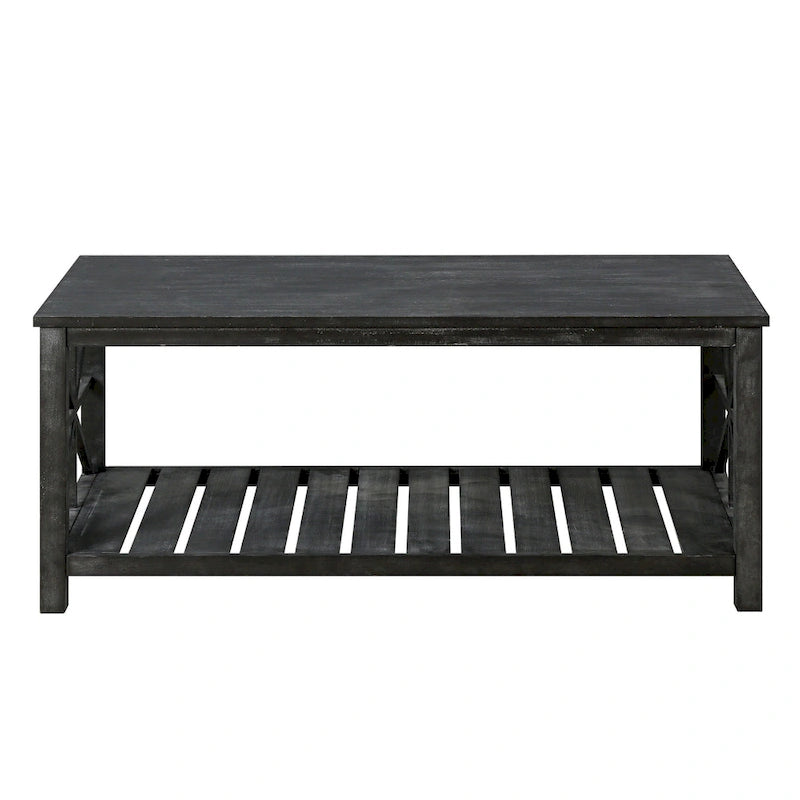 47 Modern Farmhouse Coffee Table with Storage Shelf