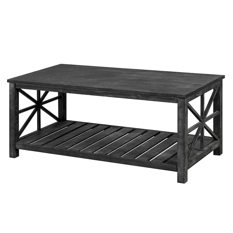 47 Modern Farmhouse Coffee Table with Storage Shelf