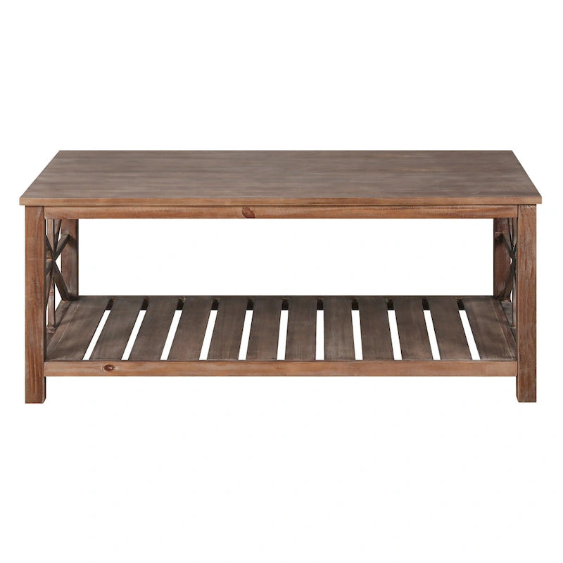 47 Modern Farmhouse Coffee Table with Storage Shelf